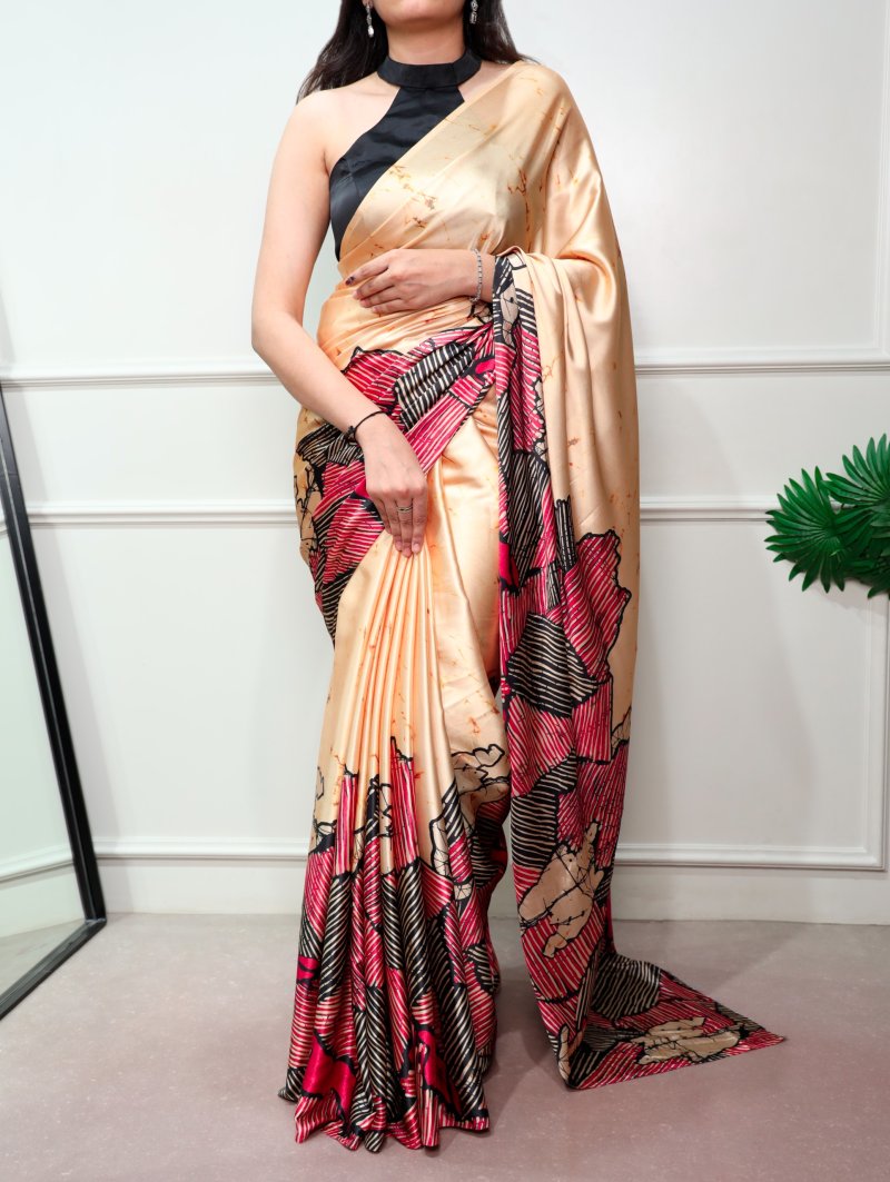 Kalyzaa By Ynf7012 Satin Silk Printed Saree
